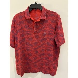 Tailorbyrd!!!‎ Floral Polo Shirt Large Red Blue Golf Stretch Luxury Print